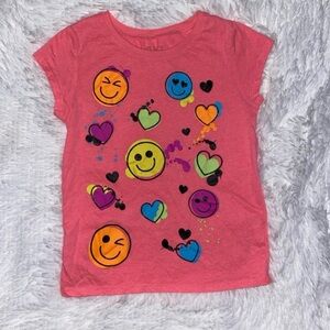 The Children's Place Pink Tee with Colorful Smiley Faces
